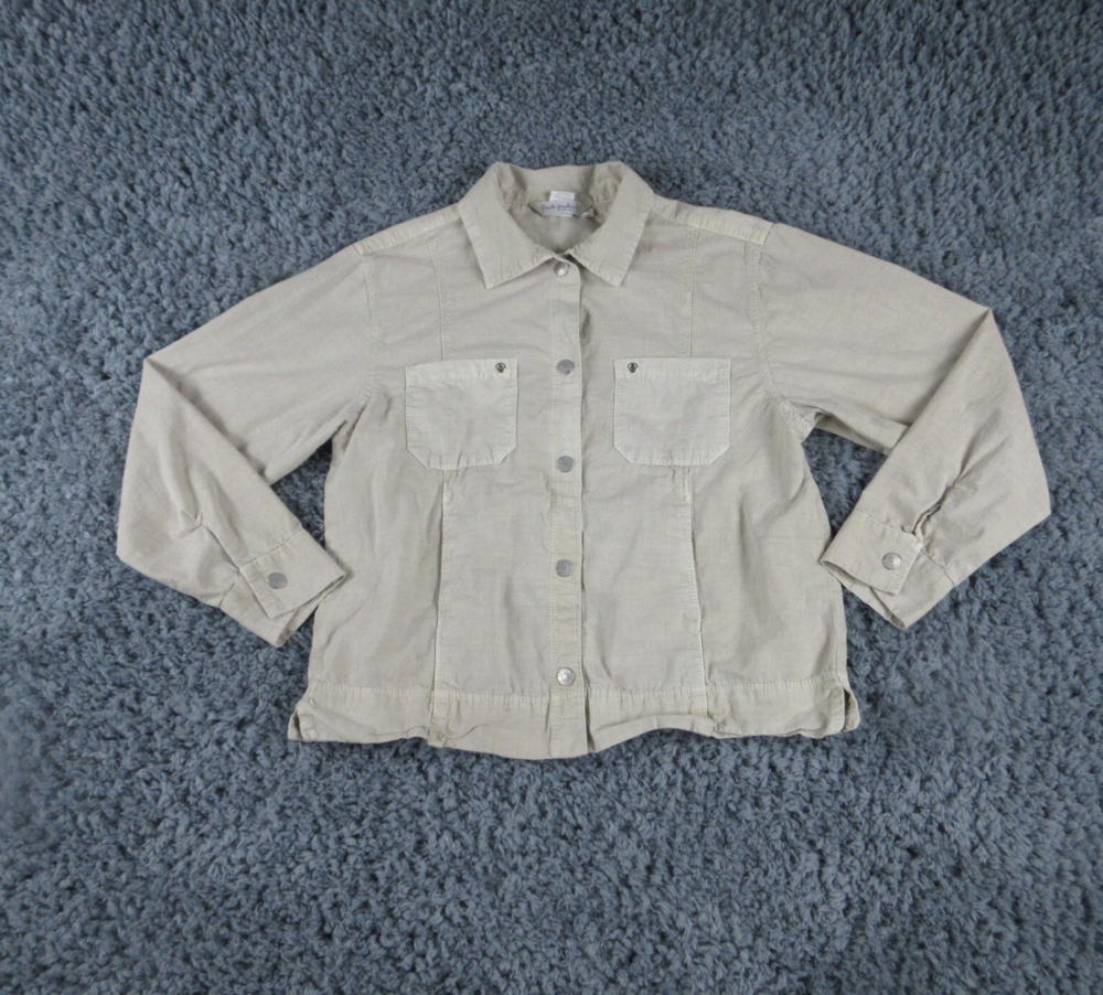 Fresh Produce Jacket Womens Small Beige Denim Long Sleeve Button